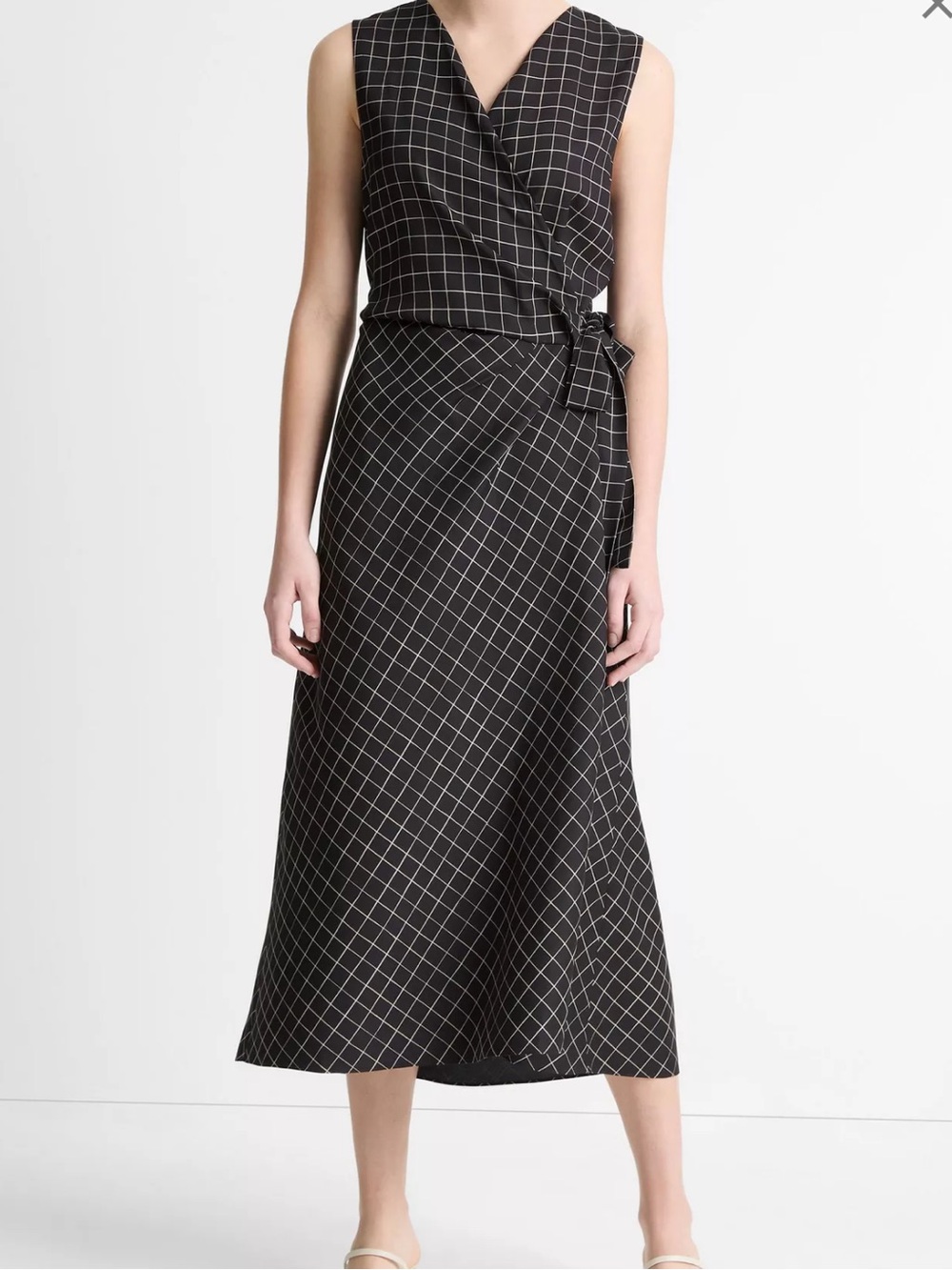 Nwot -unworn Vince Trellis Plaid Sleeveless Dress size xl